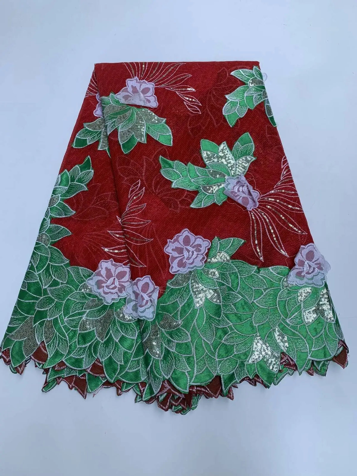 2026 High-Quality African Nigerian Tulle Lace Fabric Sequins Embroidery French Guipure Luxury Prom Party Dresses Beaded 5 Yards