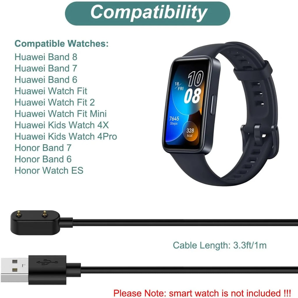 For Huawei Band 10/9/8/7/6 Watch Fit mini/2/3/4X/4Pro Honor Band 7/6 USB smartwatch charger replacement charger charging cable