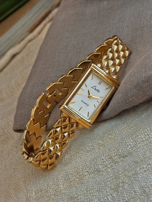 1 New Model of Gold-Colored French High-End Luxury Fashion Watch with a Simple Dial for Women, Featuring a Stainless Steel Strap, Elegant and Exquisite Casual Style, Suitable for Everyday Wear, Going Out, Attending Parties, o