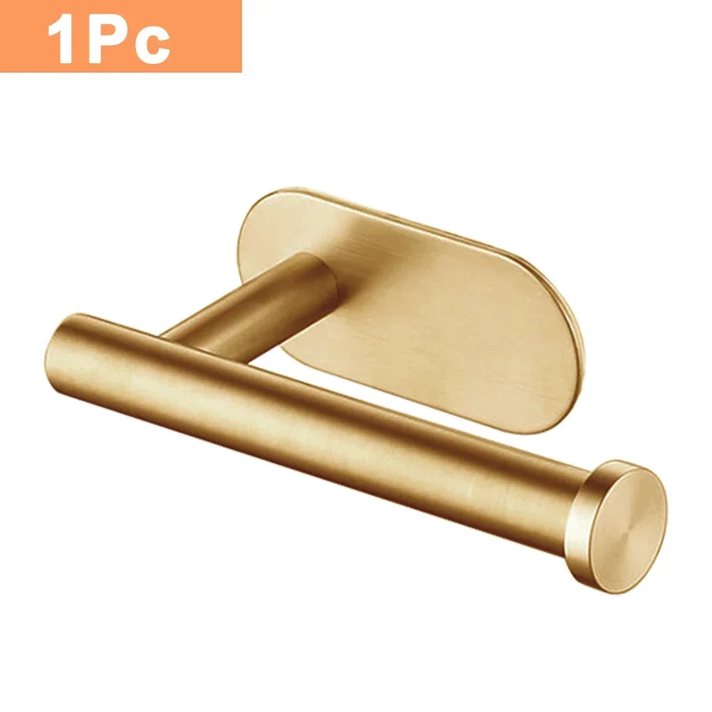Self Adhesive Toilet Paper Towel Holder Stainless Steel Wall Mount  No Punching Tissue Towel Roll Dispenser for Bathroom Kitchen