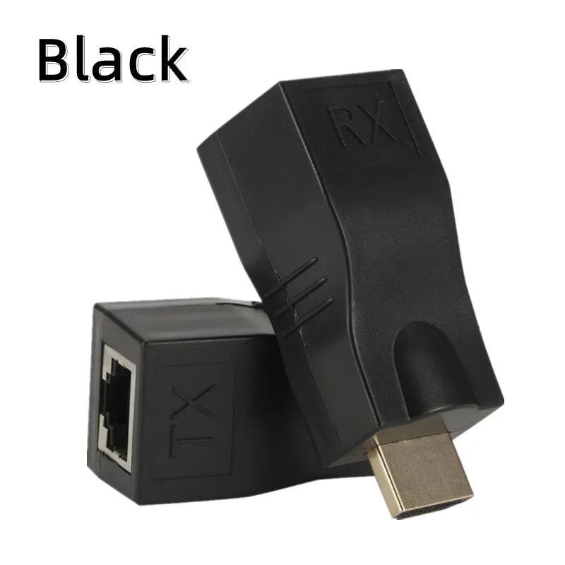 HDMI-compatible to RJ45 Extender HDMI-compatible Extender RJ45 30M Extender to RJ45 Over Cat 5e/6 Network LAN Ethernet Adapter