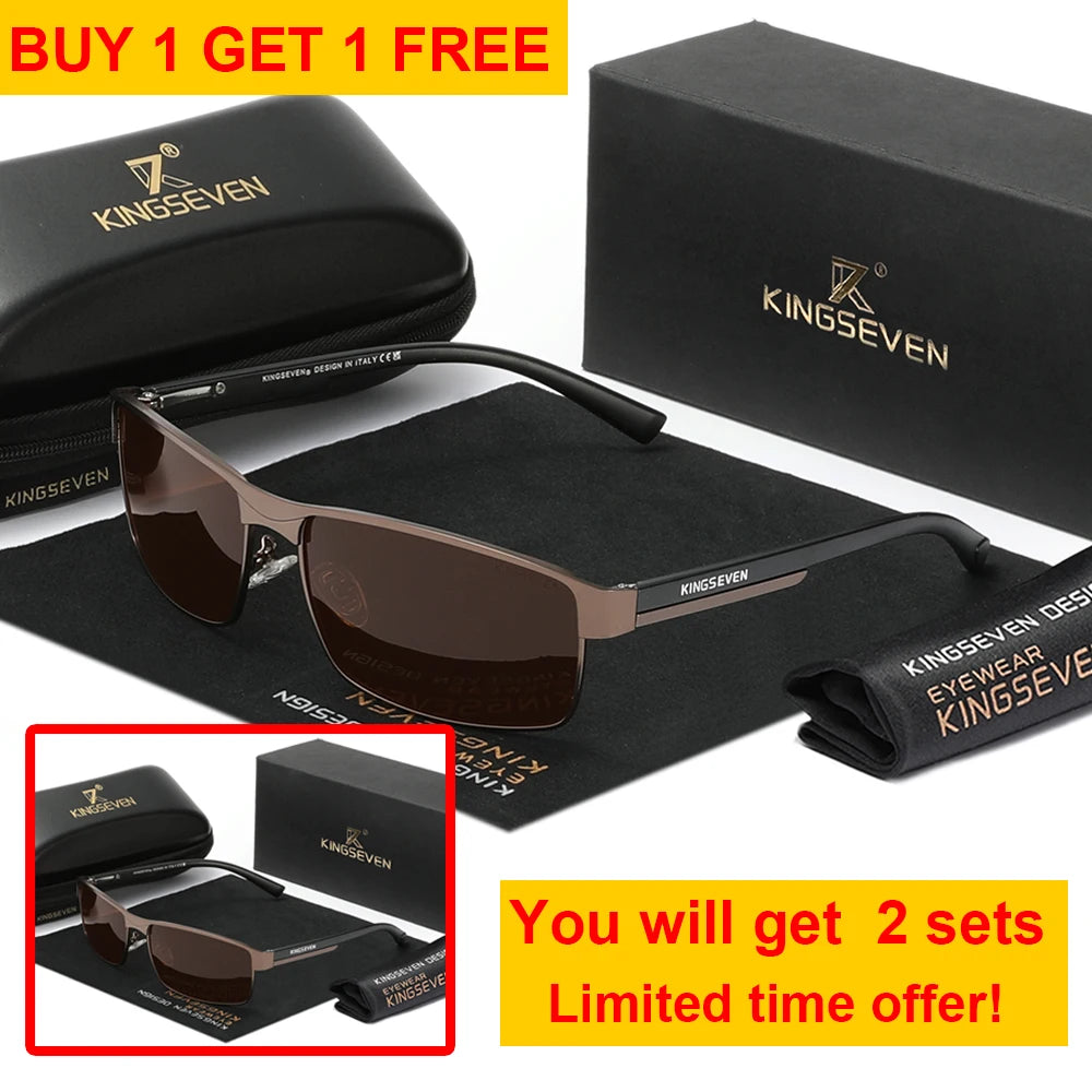KINGSEVEN Men Polarized Sunglasses Design Women Sun Glasses UV400 Anti-glare Driving Square Eyeglasses