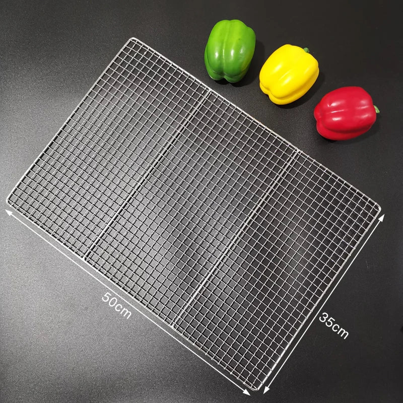 Stainless Steel 304 Food Grade 15-70CM Rectangle BBQ Barbecue Grill Wire Grid Mesh Net