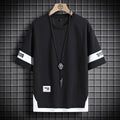 Hip Hop Loose Mens Streetwear T-shirts Casual Classic 2024 Summer Short Sleeves Black White Tshirt Tees Plus Oversize 5XL 6XL