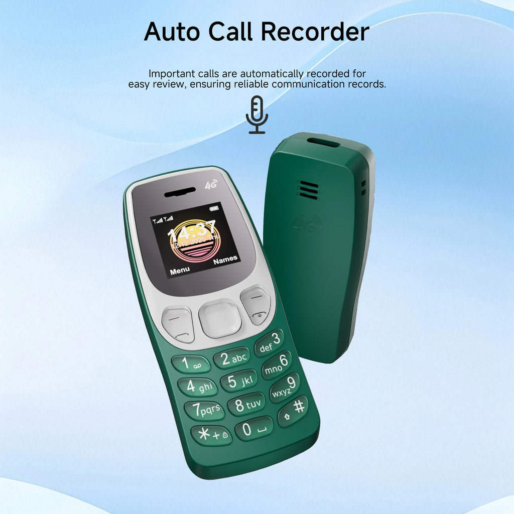 SERVO BM80 LTE Super Small Mobile Phone 4G Network Auto Call Record Speed Dial Blacklist Dual SIM Standby Mini Feature Cellphone