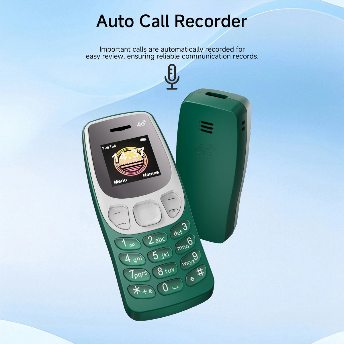 SERVO BM80 LTE Super Small Mobile Phone 4G Network Auto Call Record Speed Dial Blacklist Dual SIM Standby Mini Feature Cellphone