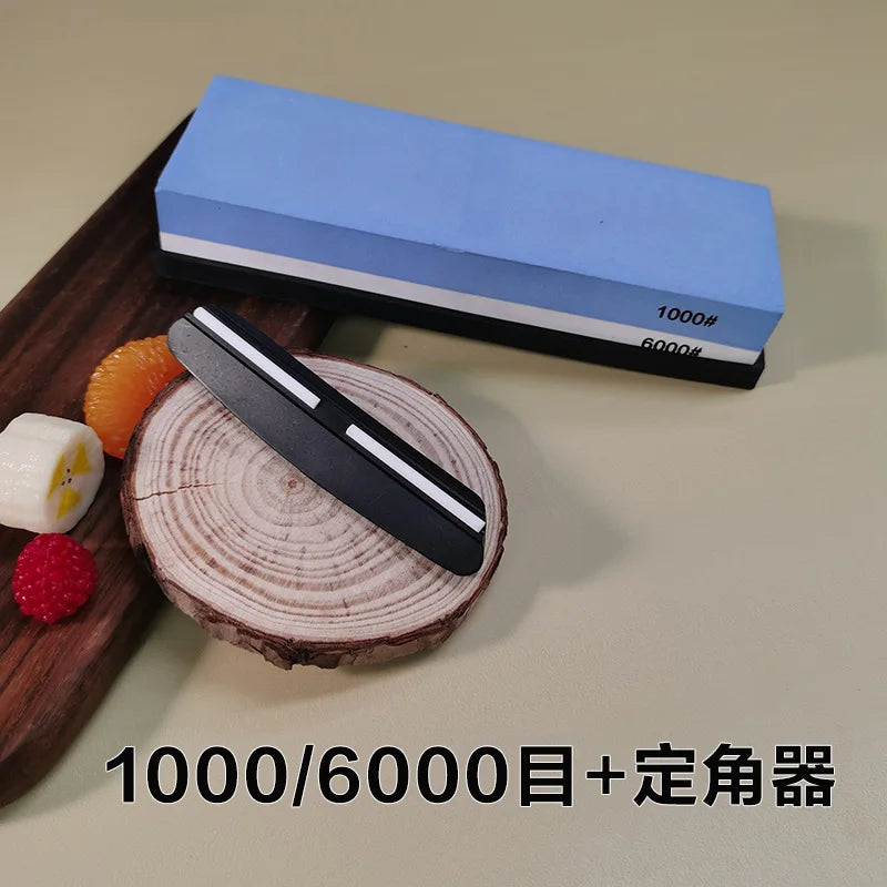 Professional Knife Sharpening Stone Kit 400/1000 3000/8000 Grit Non-slip Bamboo Base Double-side Knife Whetstone Angle Guide