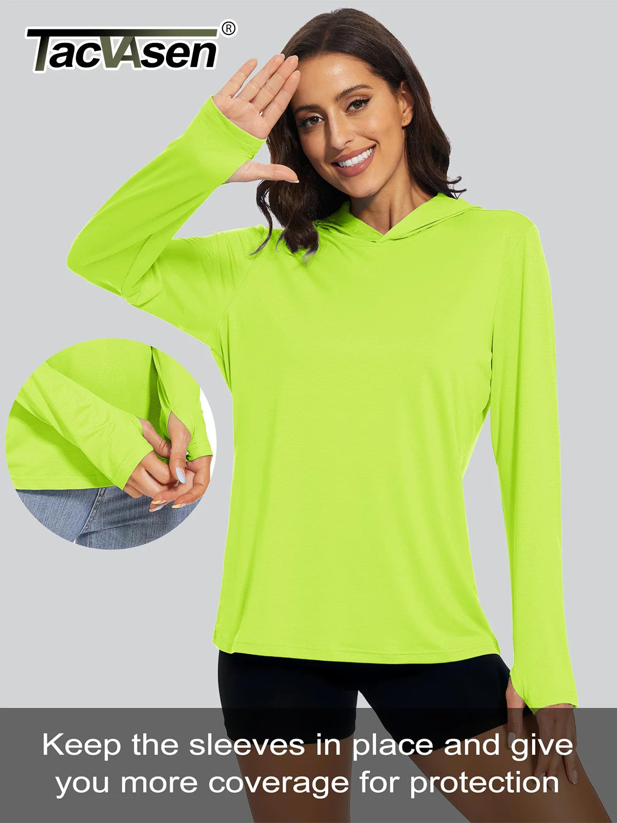 TACVASEN UPF 50+ UV/Sun Protection Outdoor Hooded T-shirt Women's Long Sleeve Hoodie Shirt Fishing Hiking Tee Shirts Pullover