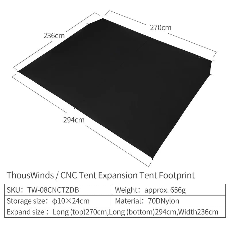Thous Winds CNC Family Camping Tent Accessories Outdoor Camp Tent 20D Ripstop Nylon Both Side Silicon Lightweight Tents