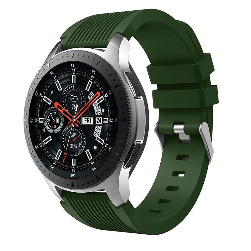 20mm 22mm Silicone Watch Strap Compatible for Samsung 46mm/Galaxy Watch3 45mm/Gear S3 Frontier, Sports Watch Band for Huawei