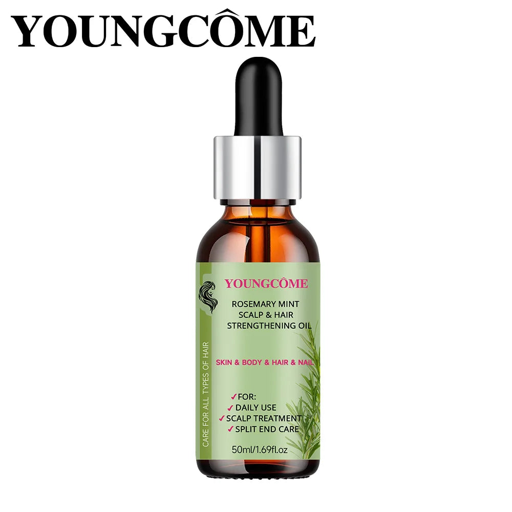 Rosemary Mint Scalp Hair Strengthening Oil,Deep Hydration,Repairs Damage，Enhances Shine，Promotes Growth，Smooths & Detangles