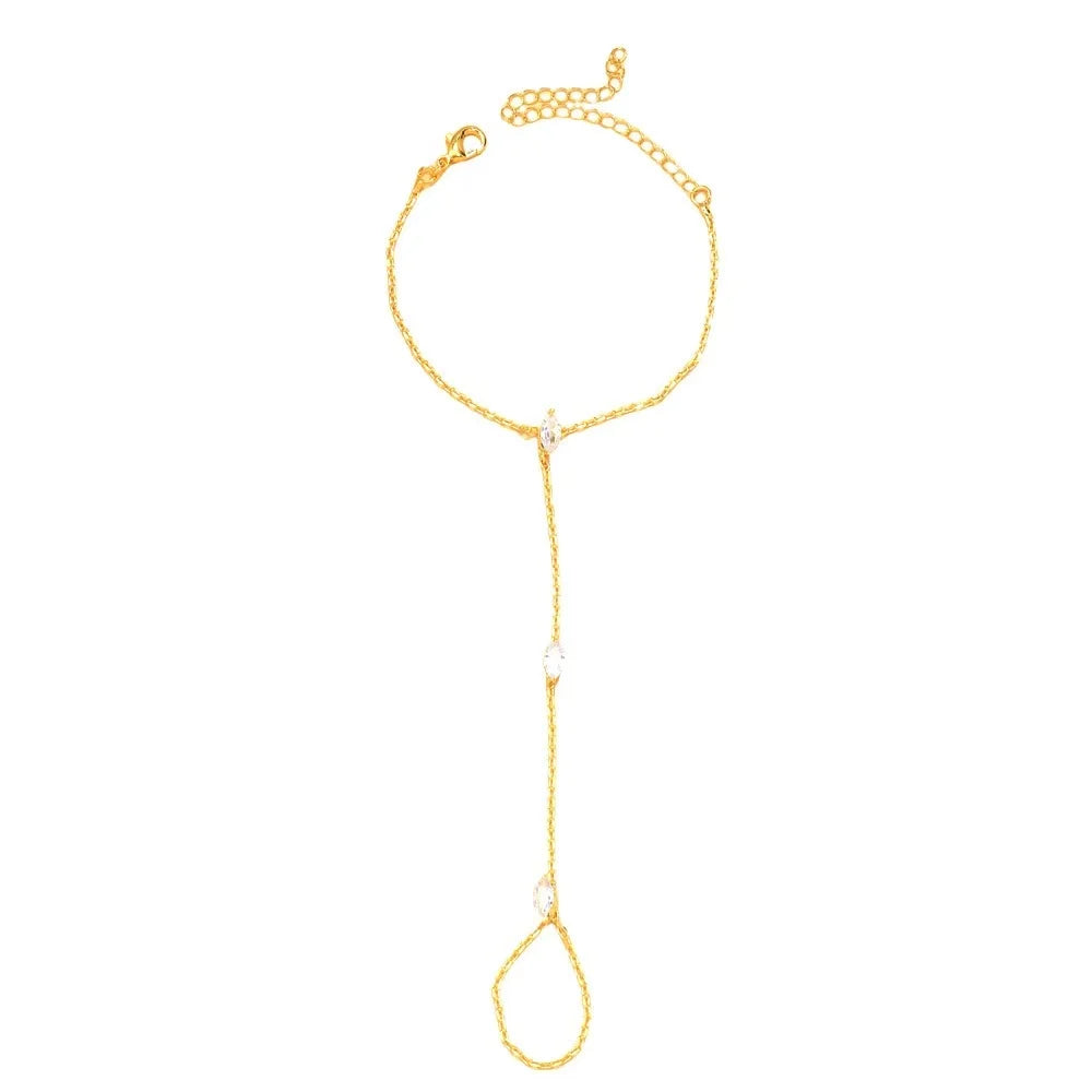 2025 Party Bling Zircon Crystal Bracelet Hand Chain for Women Rhinestone Thin Chain Finger Bracelet Jewelry Accessories Gift