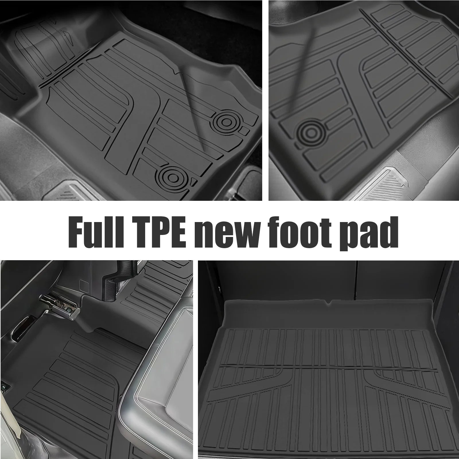 TPE Floor Mats Liners For 2021-2026 Ford Bronco, 4PCS Custom Fit All Weather Waterproof Anti-Slip Odorless Heavy Duty Off Road Car Floor Liners