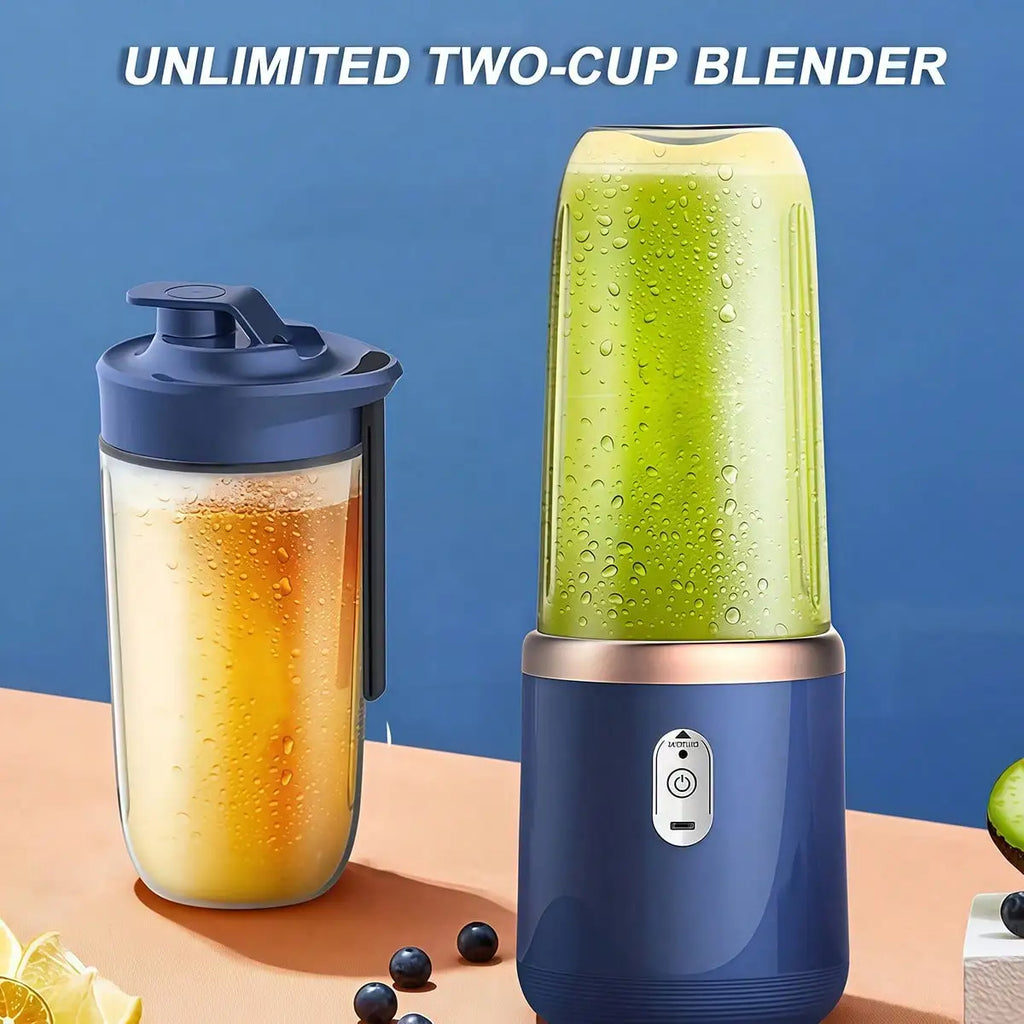 1 Pack 2 Cup Portable Blender Juicer with 6 Blades for Smoothies Vegetable Juices Kitchen Accessory Health Gift