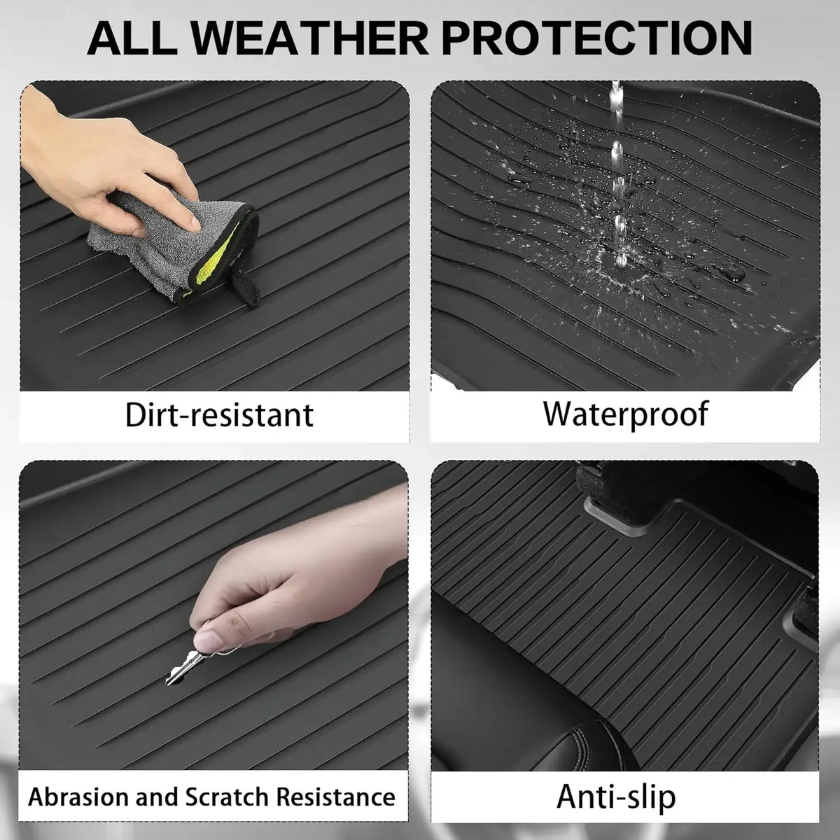 Car Floor Mats For Tesla Model 3 2018 2019 2020 2021 2022 Premium All Weather Anti-Slip Waterproof TPE Floor Liners Mat Pads