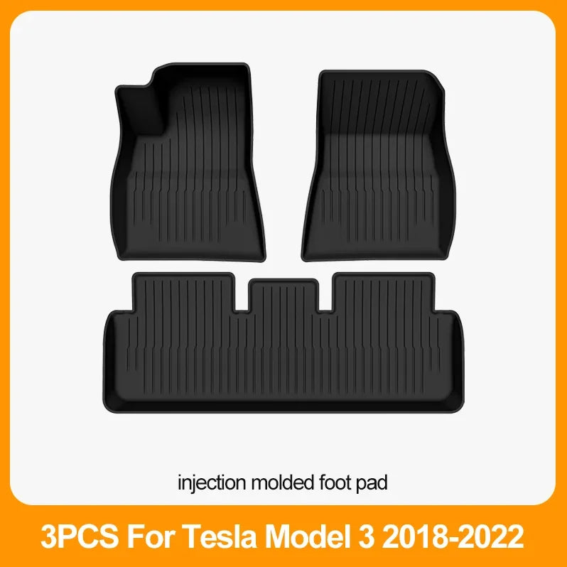 Car Floor Mats For Tesla Model 3 2018 2019 2020 2021 2022 Premium All Weather Anti-Slip Waterproof TPE Floor Liners Mat Pads