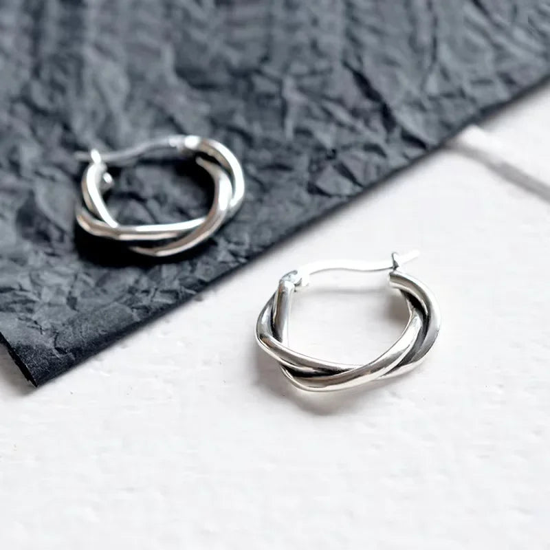 Fashion Geometry Twisted Shape Thick Line Circular Women's Earrings Party Jewelry Party Gifts For Women
