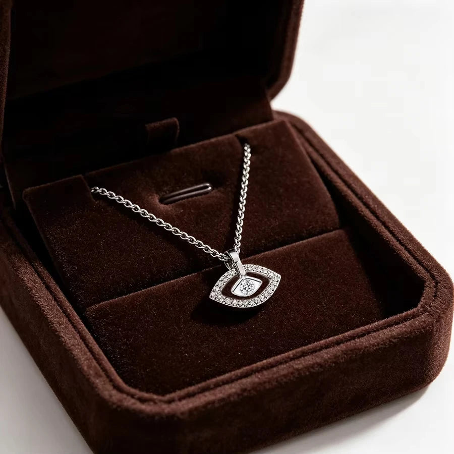 S925 silver clover thread lock bow necklace suitable for women's daily wear DIY exquisite jewelry gifts
