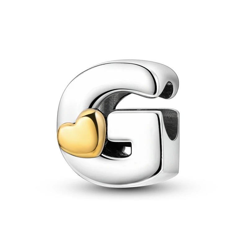 Fit Qikaola 925 Original Bracelets Love 26 English Letters Series Silvering Charms Beads For DIY Birthday Jewelry Making