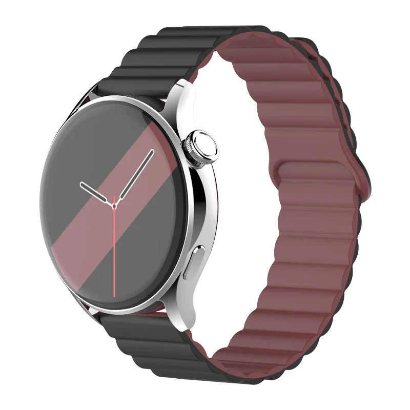 20mm 22mm Magnetic Loop band For Samsung Galaxy watch 6/5 pro/4/Classic/active 2 Silicone link bracelet huawei GT 2-2e 3-4 strap
