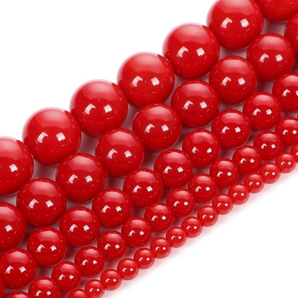 6/8/10mm Red Coral crystal Beads Round for Jewelry Making DIY Bracelet Necklace Accessories Charms Beaded