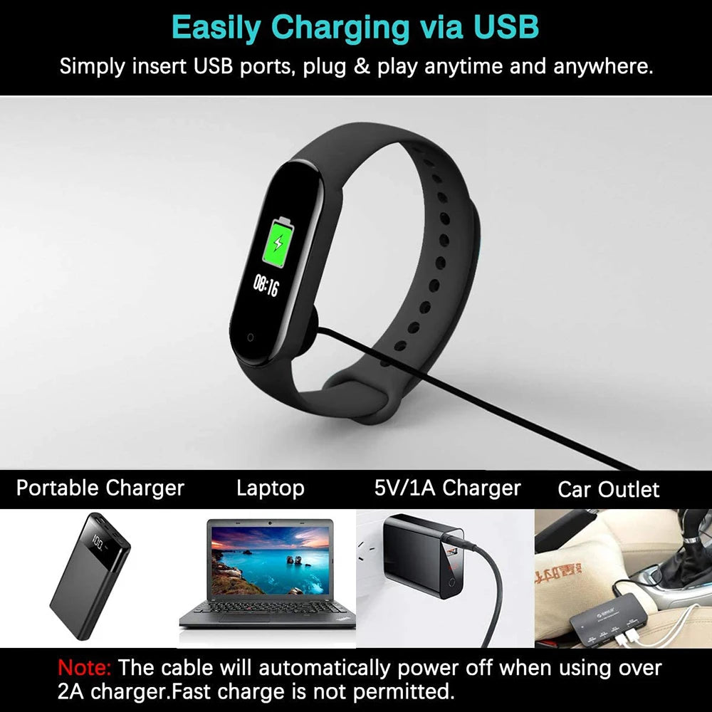 USB Charger For Xiaomi Miband 8 7 6 5 4, Charging Adapter For Xiaomi Mi Band 8 7 6 5 4, Charging Cable Smart Bracelet Chargers