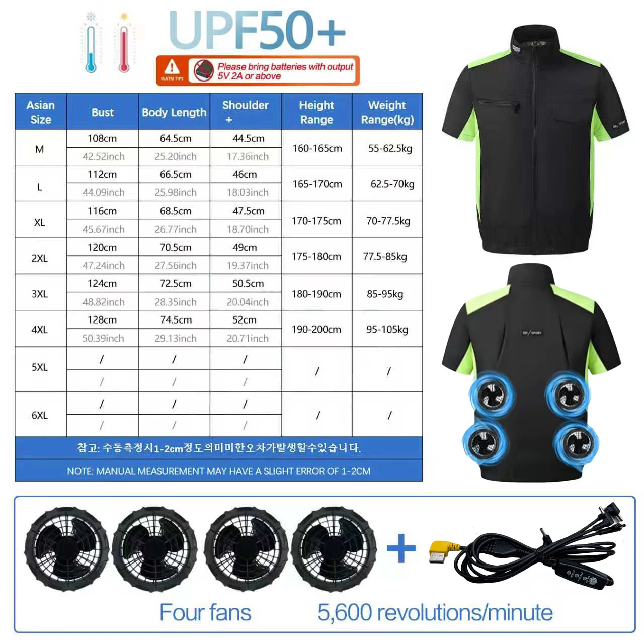 Summer Cooling Vest with Built-in Fan, Sun Protection & Cooling Jacket for Outdoor Fishing, Air Conditioned Clothing for Men and