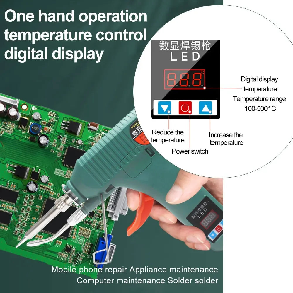 80W Digital Display Soldering Iron Gun 110V / 220V 180-520°C Adjustable Temperature Automatic Send Tin Gun welding Repair Tool