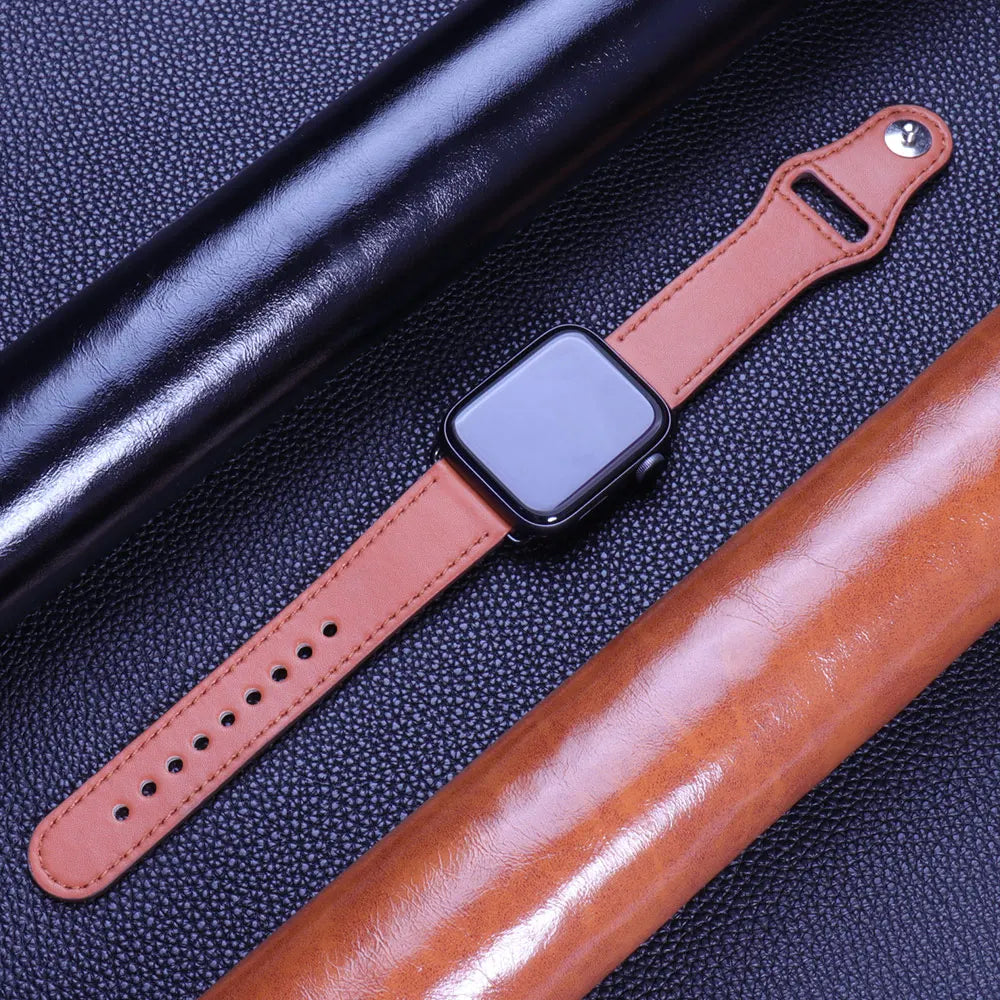 Leather band For Apple watch strap Ultra 2 49mm 44mm 40mm 38mm/42mm wrist bracelet for iWatch series 10 9 8 7 4 5 6 se 41mm/45mm