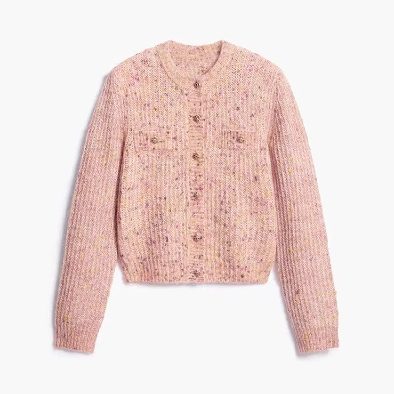 Casual Knit Cardigan Women O Neck Long Sleeves Single Breasted Loose Sweater Female 2026 Autumn New Chic Fashion Soft Knitwears