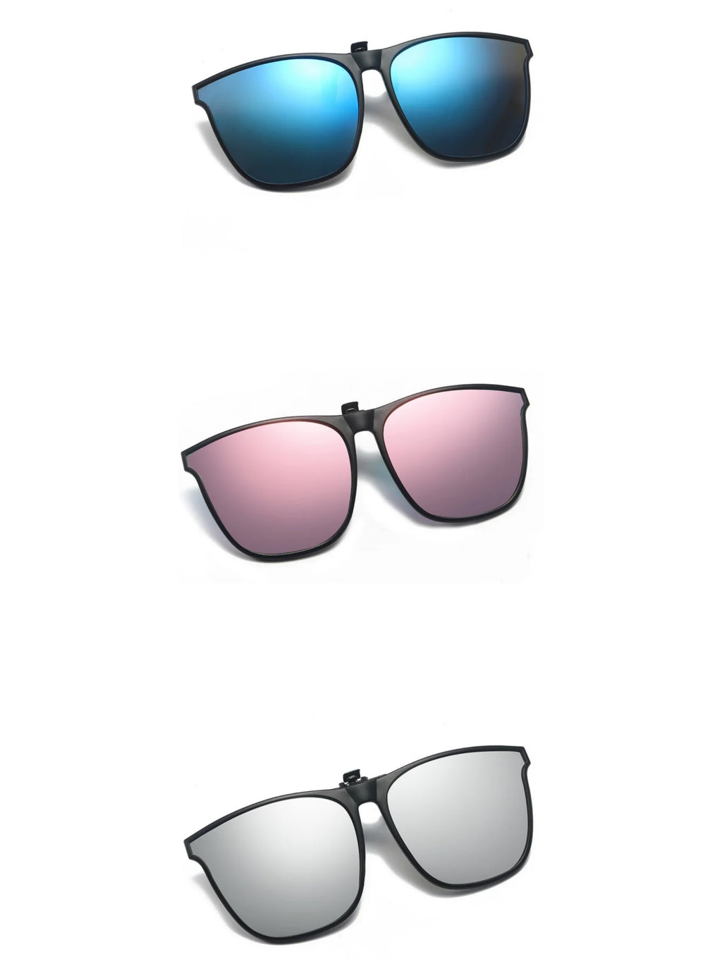 A Pair of New PC Clip Sunglasses for Outdoor Fishing and Driving. Clip Sunglasses for Day and Night Use.