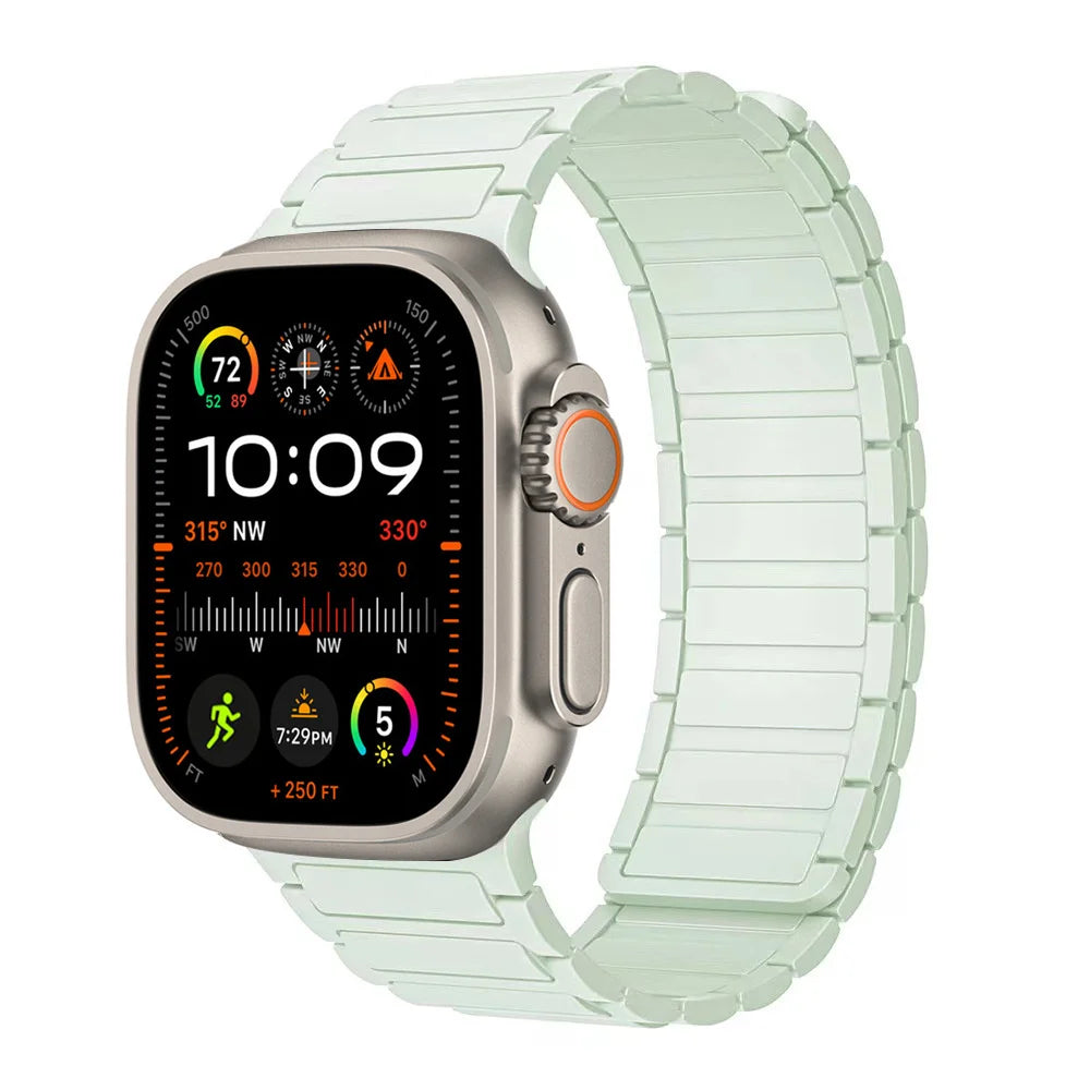 Magnetic Strap for Apple Watch Band 45mm 44 mm 40mm 46mm 41mm 42mm 38 Silicone Bracelet iWatch Series 8 7 6 Se 9 10 Ultra 2 49mm