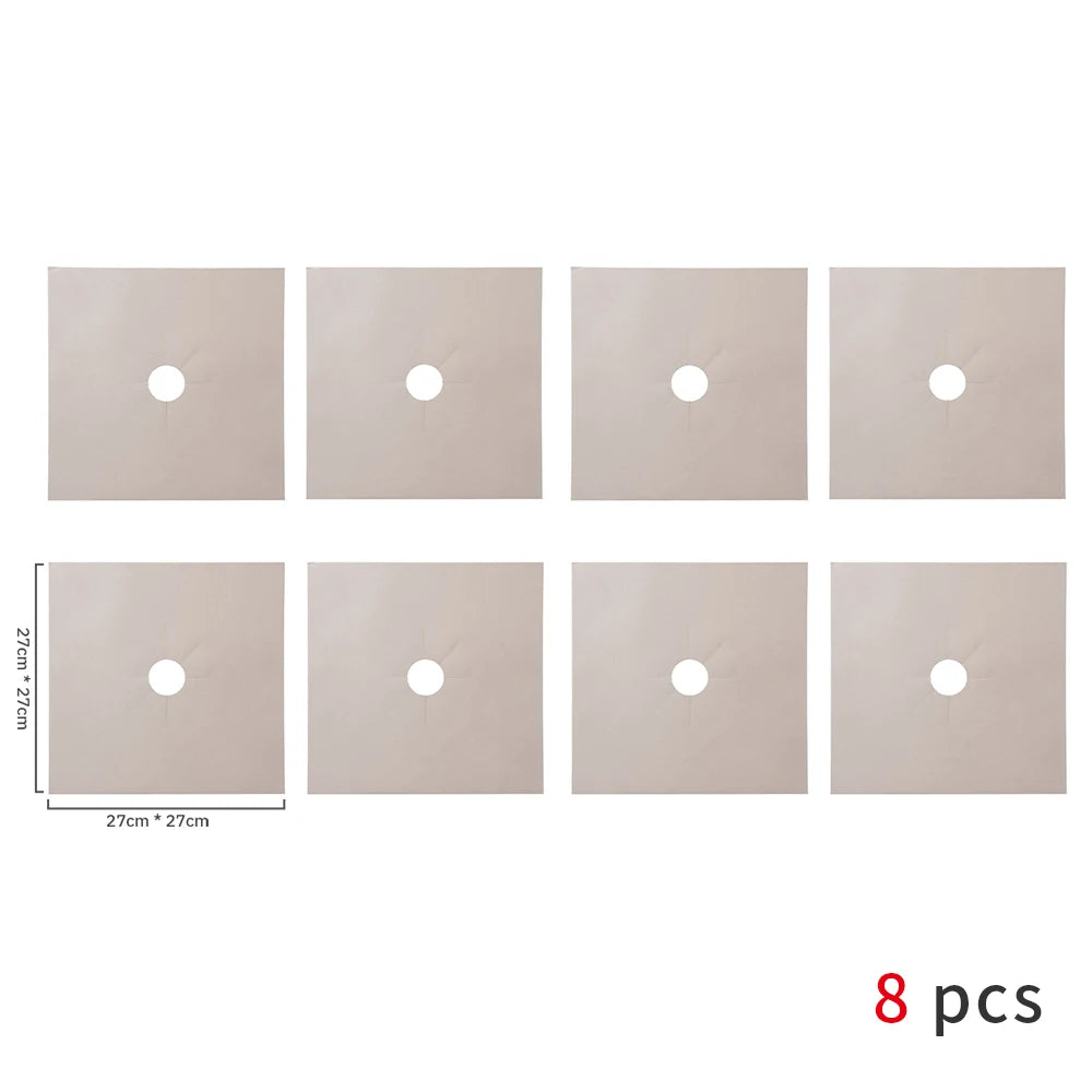 1/4/6/8Pcs Gas Stove Protector Cooker Cover Liner Clean Mat Pad Kitchen Gas Stove Stovetop Protector Kitchen Accessory Utensils