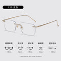 BCLEAR Classic Rimless Glasses Frame Men Ultralight Optical Prescription Eyeglasses New Pure Titanium Square Myopia Eyewear