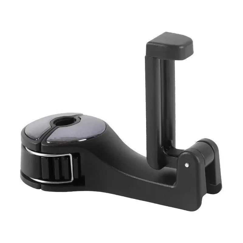 2-in-1 Multi-functional Car Headrest Phone Holder Hidden Rear Seat Lock Type Mobile Phone Hook for Vehicle