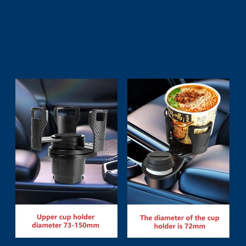 Rotating Car Center Console Beverage Rack Car Cup Holder Double-Layer Storage Rack Cup Holder
