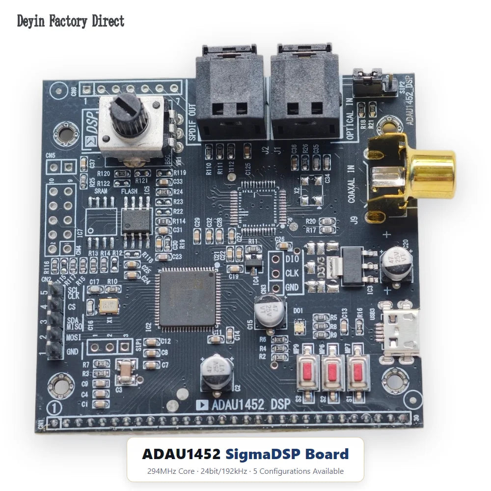 6 Inputs and 8 Outputs Decoding Board Audio and Video Development Board ADAU1452 DSP CS42448 Audio Module 48-192 Sampling Rate W