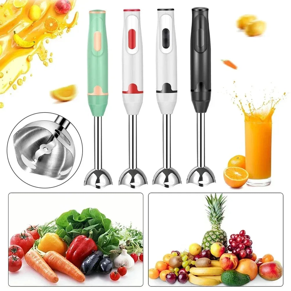 3-in-1 Handheld Electric Food Mixer for Eggs and Vegetables with Stainless Steel Whisk Blender and Chopper Kitchen Utensil