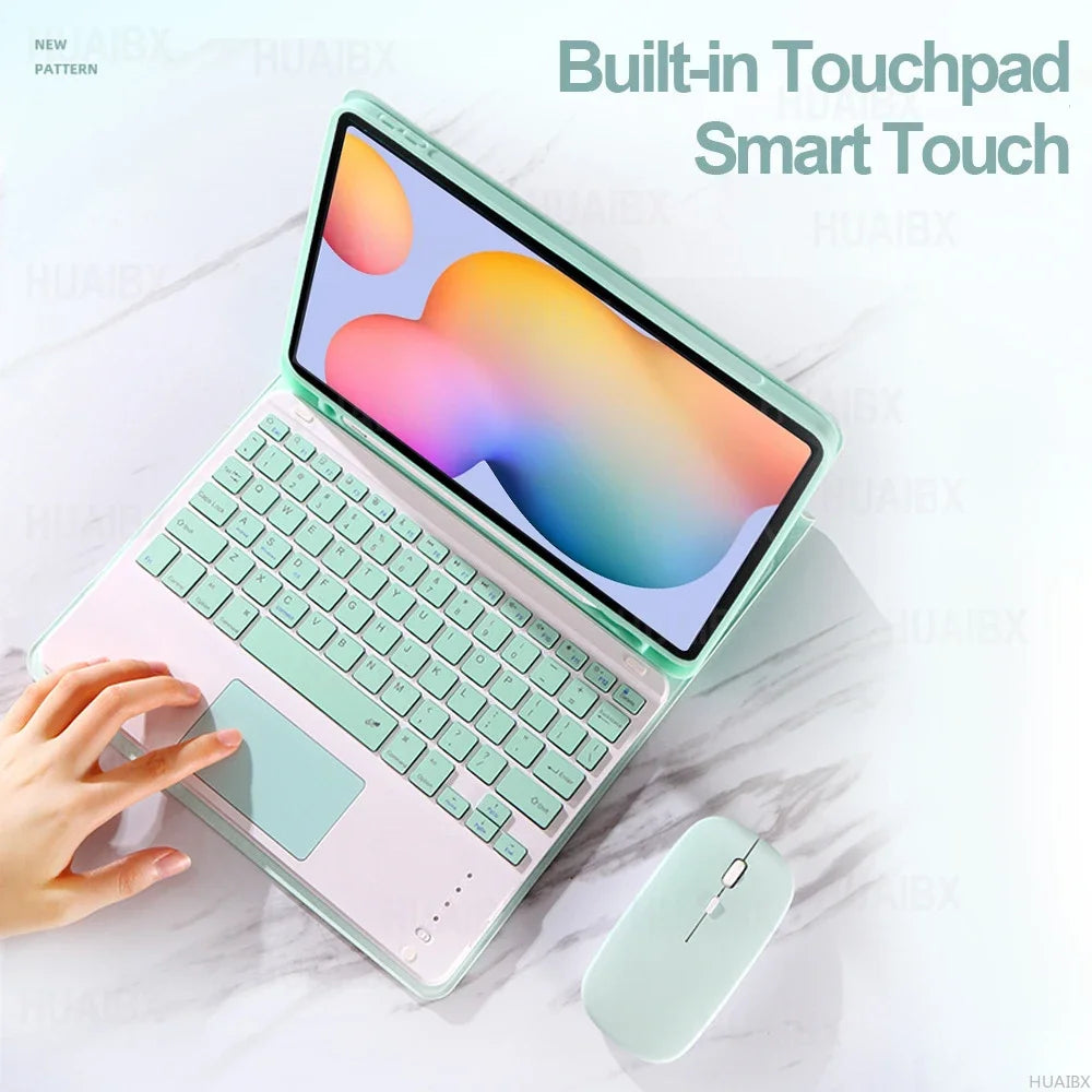For Galaxy Tab S6 Lite 10.4 Inch Case with Keyboard, Detachable Keyboard Cover for Samsung Tab S6 Lite SM-P610 P613 P615 P619