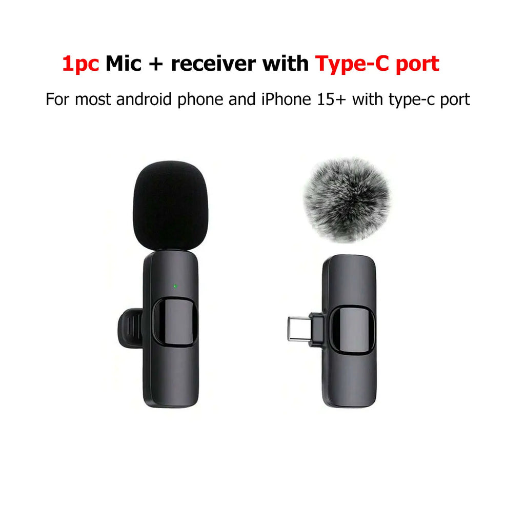 New Pink K60 Plug and Play Wireless Lavalier Microphone Portable MINI Wireless MIC For Smartphone Live Streaming/Video Recording