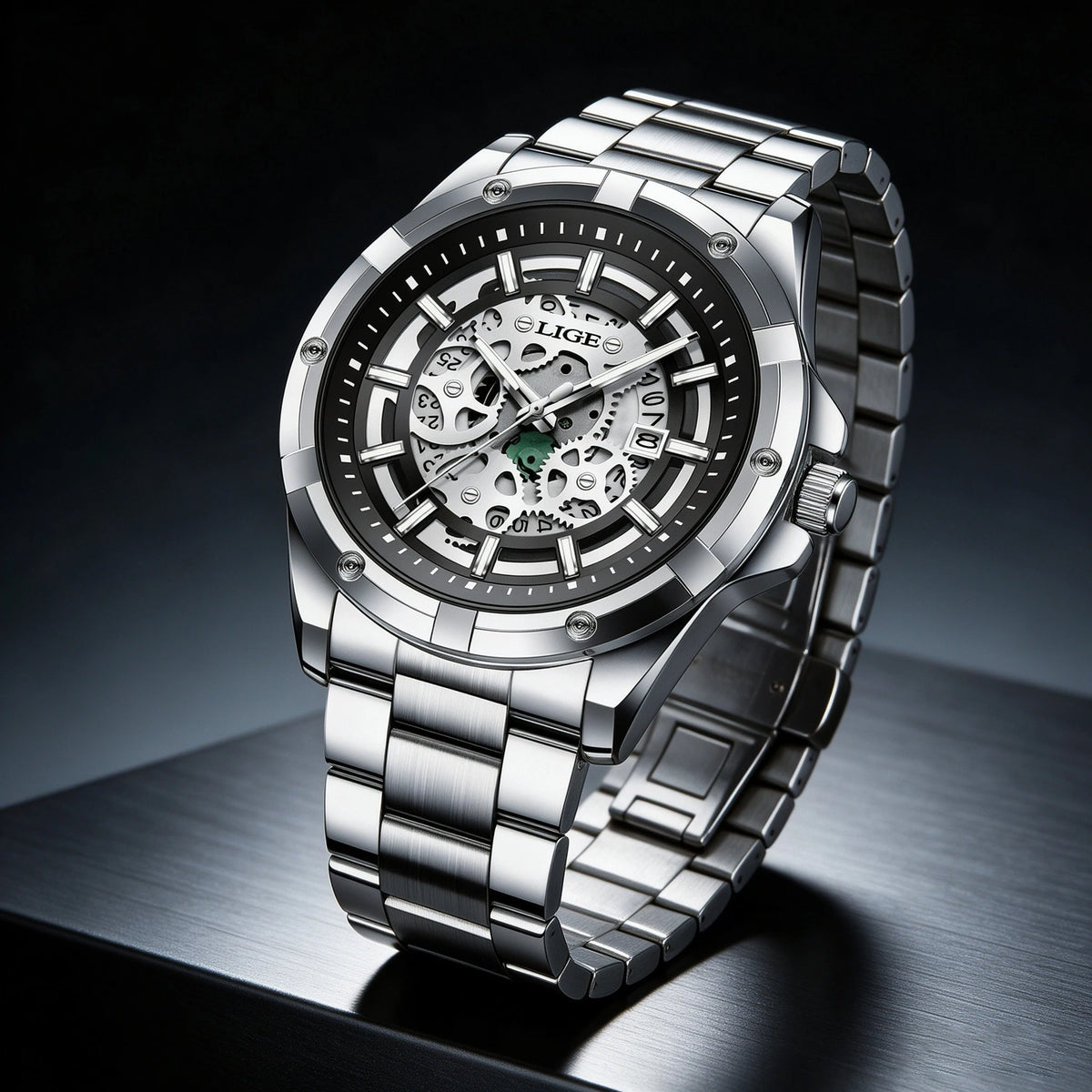 LIGE Business Men's Watches Waterproof Calendar Luminous Fashion Quartz Watch For Man Stainless Steel Male Clock Reloj Hombre