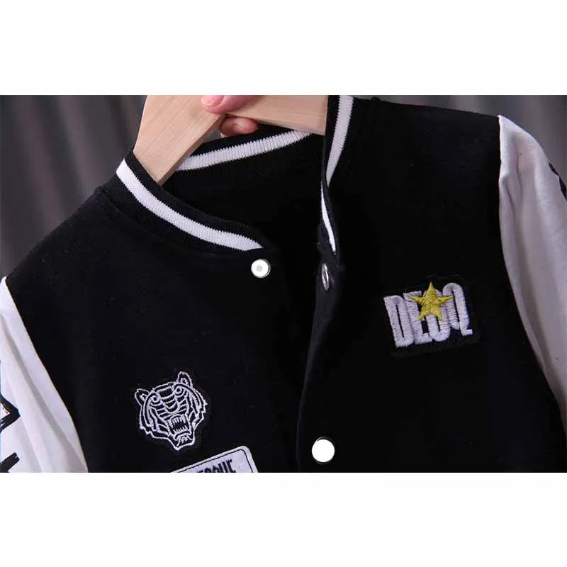 Boys Baseball Clothing Suit Girls Cartoon Sets Autumn Letter Causal Outfits New Children Fashion Jacket Pants 2Pcs Kids Costume