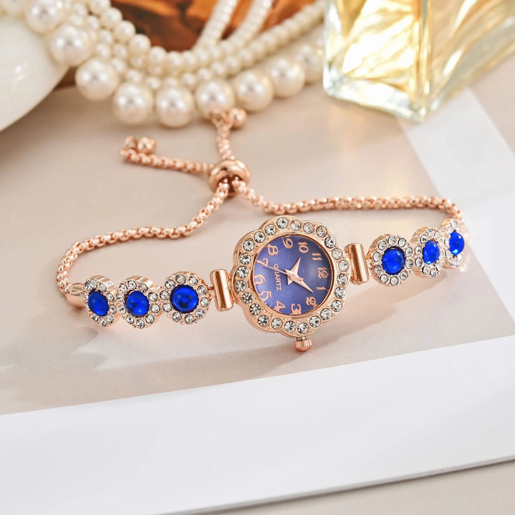Elegant Rhinestone Women Watches Fashion Ladies Bracelet Strap Quartz Wristwatch Reloj Mujer Girls Clock Gift (Without Box)