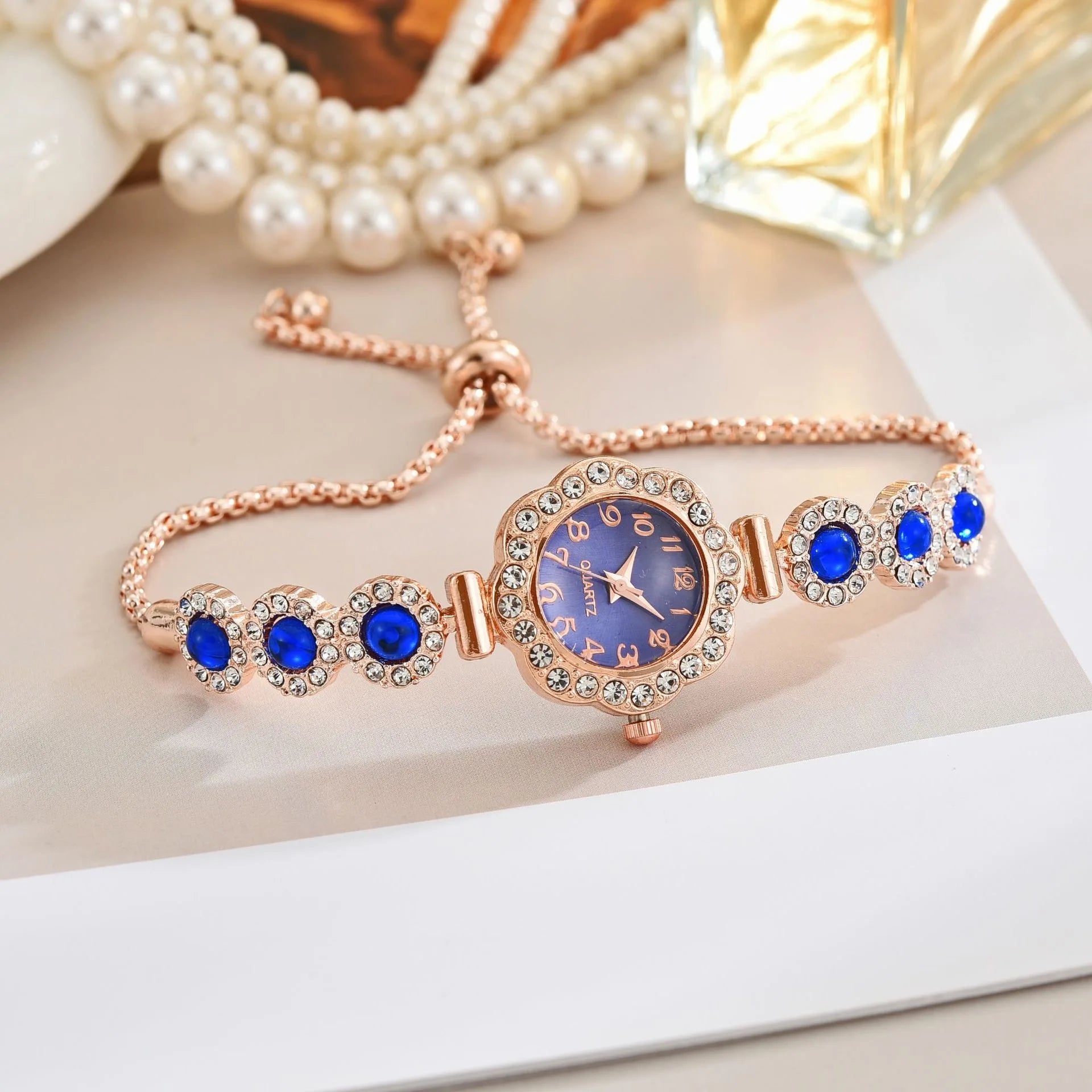 Elegant Rhinestone Women Watches Fashion Ladies Bracelet Strap Quartz Wristwatch Reloj Mujer Girls Clock Gift (Without Box)