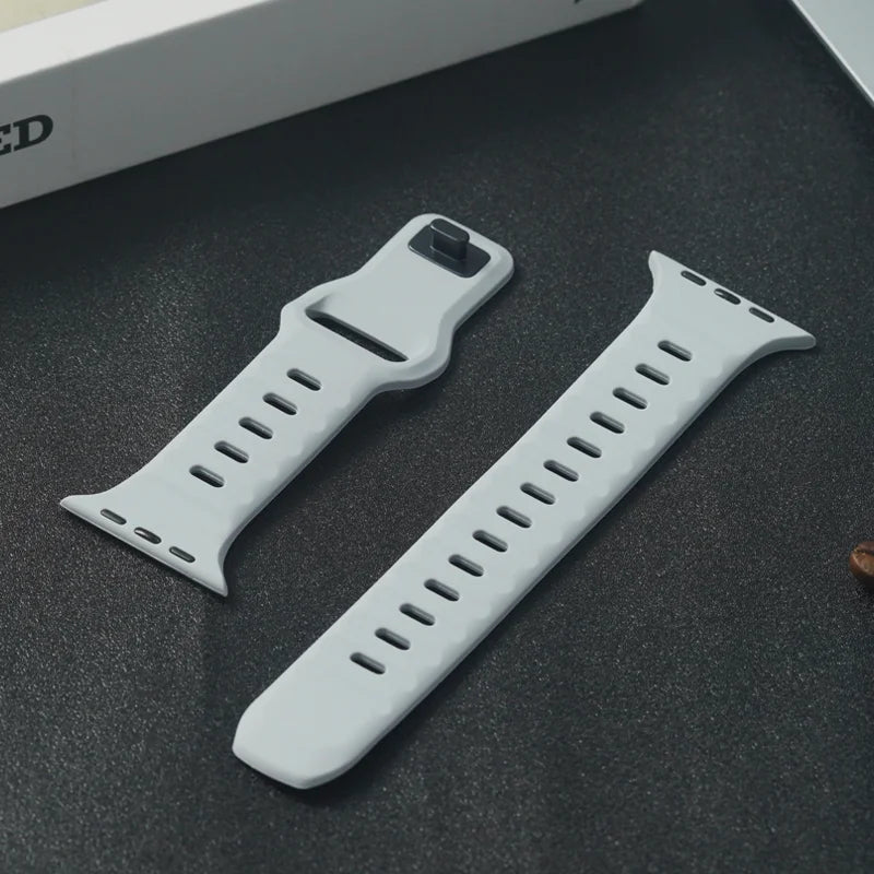 Sport Band For Apple Watch Ultra 9 8 7 6 SE 5 Soft Silicone Lightweight Bracelet Strap For iWatch 38MM 40MM 42MM 44MM 45MM 49MM