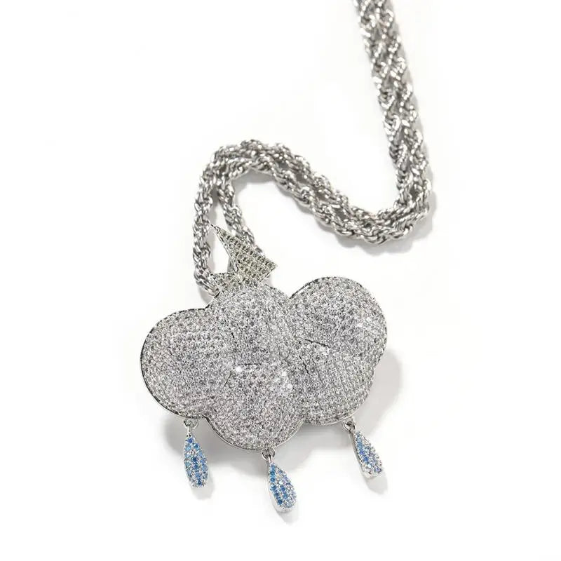 Men's Personality Is Cool, Ha's New Large Wing Pendant,  Copper Inlaid Zircon Fashionable Street Necklace Trend