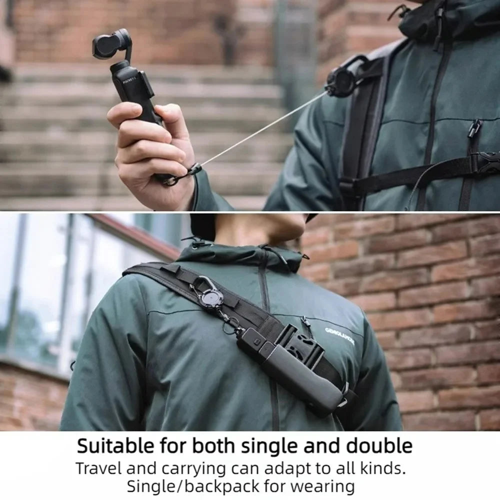 Telescopic Backpack Buckle Quick Release Extendable Lanyard Strap Anti-Drop Portable Hanger for DJI Osmo Pocket 4 3 Accessories