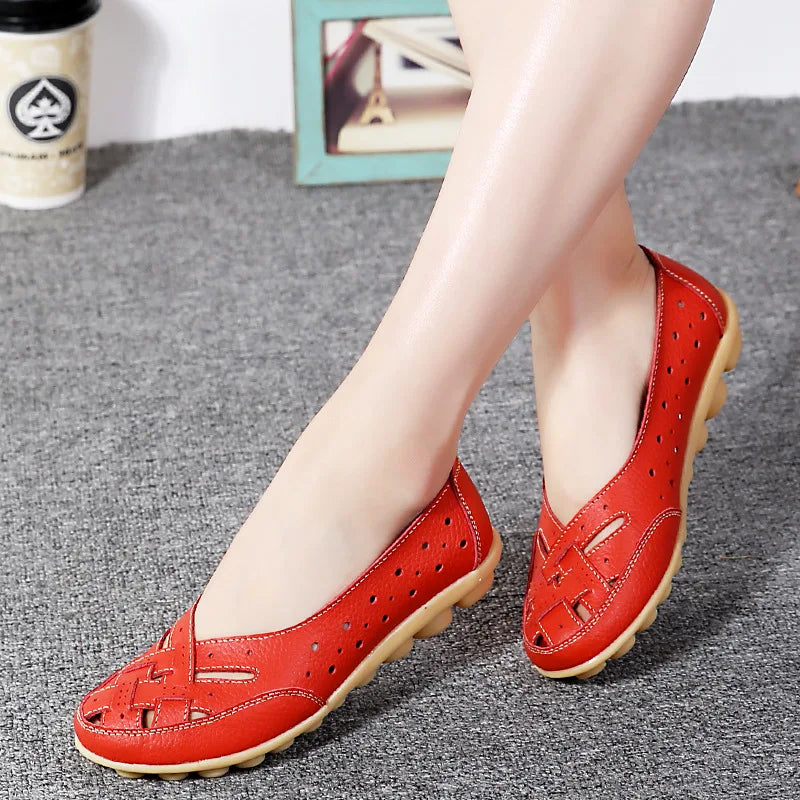Women Flat Shoes 2023 New Breathable Leather Shoes For Women Loafers Soft Leather Flats Shoes Female Casual Zapatos Para Mujeres