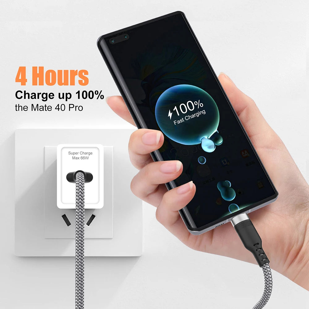 USB Type C 6A Super- Charging Cable For Huawei USB C Extended 1m 2m 3m 5m 8-Meter Cable For Xiaomi Vivo Leeco OnePlus Oppo