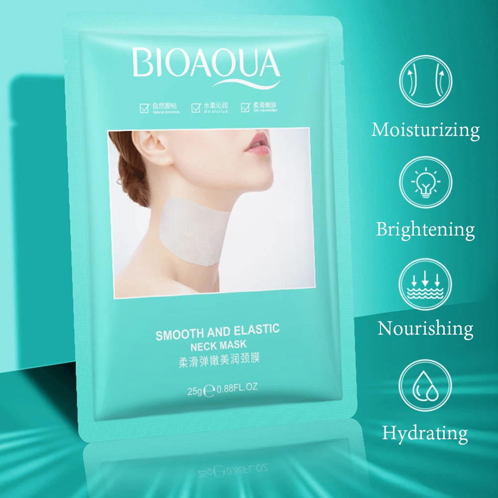 10pcs BIOAQUA Collagen Neck Mask Moisturizing Whitening Anti Wrinkles Anti-aging Firming Neck Masks Necks Skin Care Products